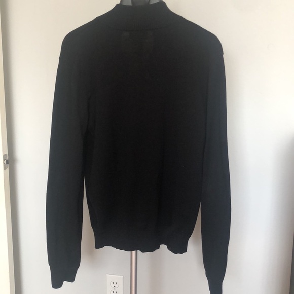 Michael Kors Black Cotton Quarter Zip Sweater Sz M - Picture 2 of 13